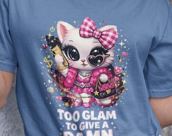 Glam Kitty Graphic Tee | Comfort Colors Cotton Shirt