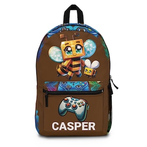 Personalized Gamer Backpack: Kids&#39; School Bag, Controller Design