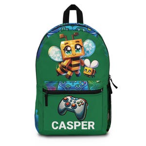 Personalized Gamer Backpack: Kids&#39; School Bag, Controller Design