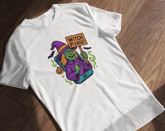Halloween Witch Youth Tee: Spooky Trick or Treat Graphic Tee