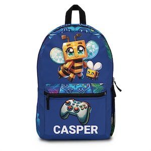 Personalized Gamer Backpack: Kids&#39; School Bag, Controller Design