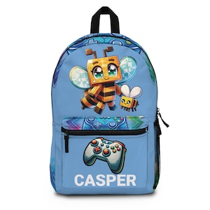 Personalized Gamer Backpack: Kids&#39; School Bag, Controller Design
