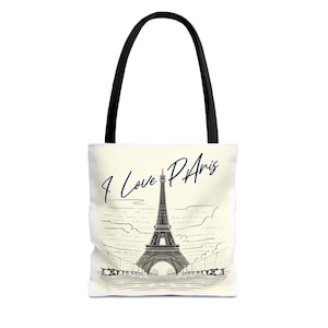 Parisian Love Tragetasche: Umweltfreundliche Umhängetasche aus Canvas