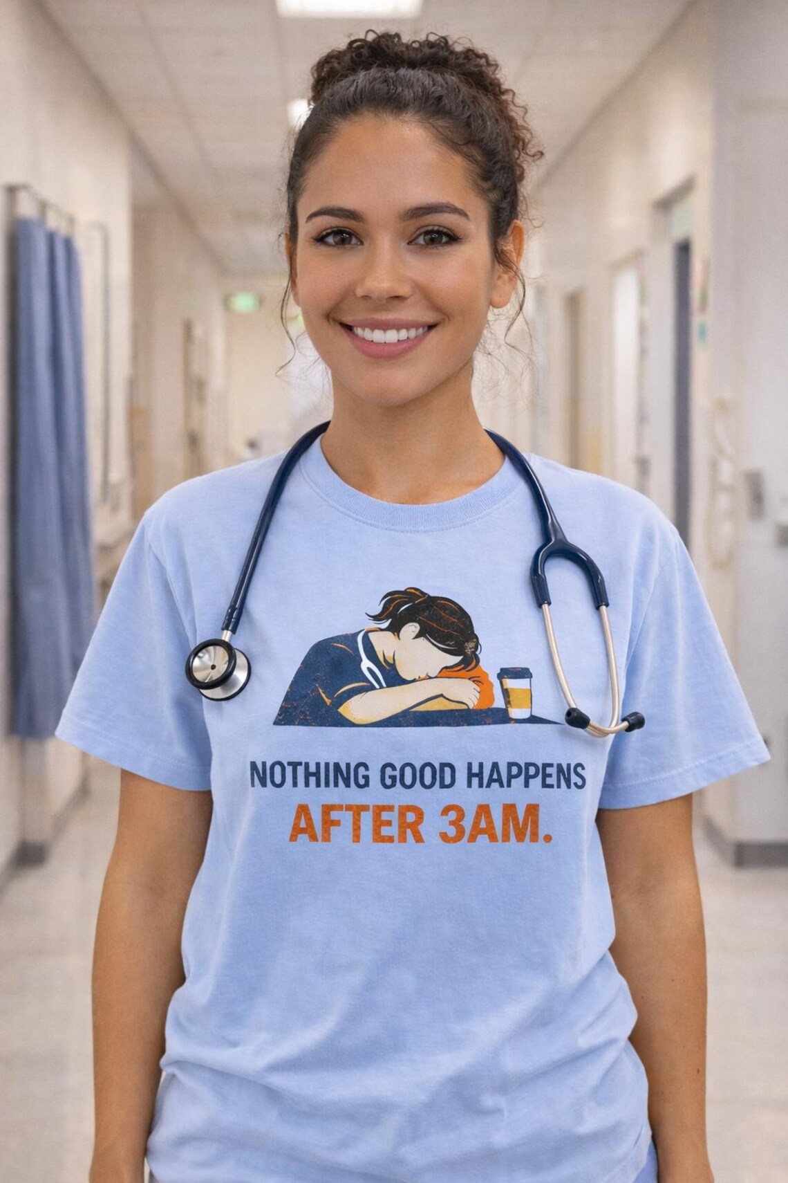 Nurse T-shirt: Nothing Good Happens After 3AM, Comfort Colors Graphic ...