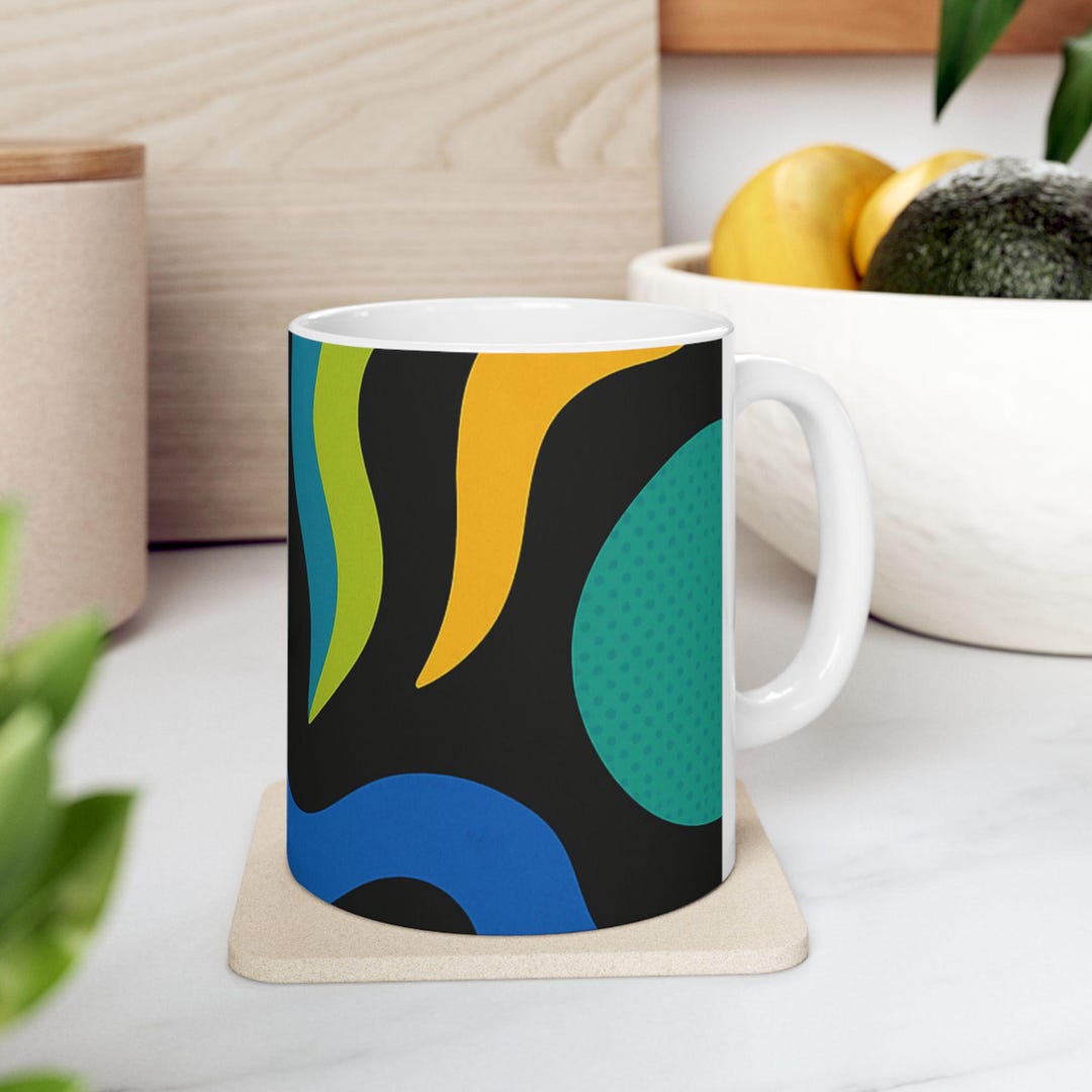 Mug Geometric Pattern Abstract Colorful Shapes Mug | Modern Geometric Pattern - Etsy