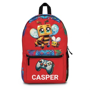 Personalized Gamer Backpack: Kids&#39; School Bag, Controller Design