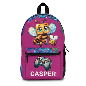 Personalized Gamer Backpack: Kids&#39; School Bag, Controller Design