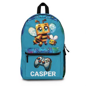 Personalized Gamer Backpack: Kids&#39; School Bag, Controller Design