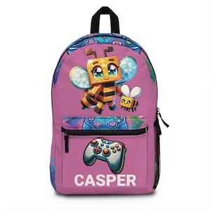 Personalized Gamer Backpack: Kids&#39; School Bag, Controller Design