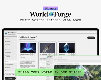 ファンタジー世界構築テンプレート、マップメーカー、作家のための小説オーガナイザー、デジタルワークシート