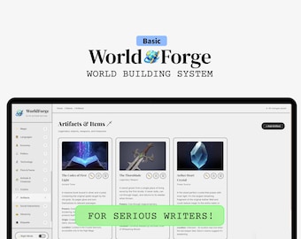 ワールドビルダーテンプレートと伝承ワークシート：ファンタジー、SF作家のためのデジタル小説プランナー