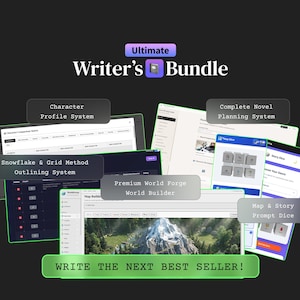 Auteursbundel: Worldbuilder, digitale verhaalplanner, kaart maken, 7-punts plotsysteem en verhaaldobbelstenen