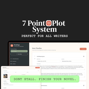 7 Point Plot System Novel Outline Template, Printable PDF Story Planner for Writers