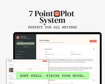7 Point Plot System: Outlining Novel Template for Writers (Digital Download)