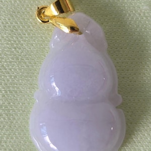 Jadehanger Birmaanse jade: doorschijnende lavendel (Hu Lu-vorm)