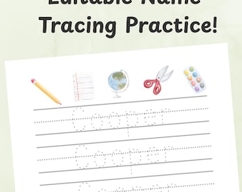 Editable Name Tracing Digital File