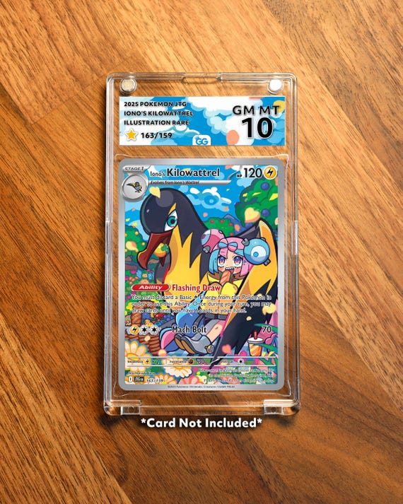 kilowattrel pokemon card Iono's Kilowattrel JTG Extended Frame Pokémon Graded Case | Custom Slab  Display for Your Favorite Pokémon | Collector Grade Protection