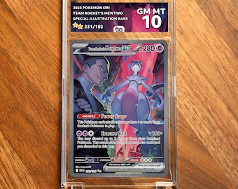 Team Rocket's MewTwo DRI Extended Frame Pokémon Graded Case | Custom Slab Display for Your Favorite Pokémon | Collector Grade Protection