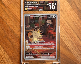 Team Rocket's Meowth DRI Extended Frame Pokémon Graded Case | Custom Slab Display for Your Favorite Pokémon | Collector Grade Protection
