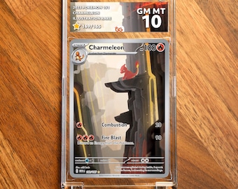 Charmeleon 151 Extended Frame Pokémon Graded Case | Custom Slab Display for Your Favorite Pokémon | Collector Grade Protection