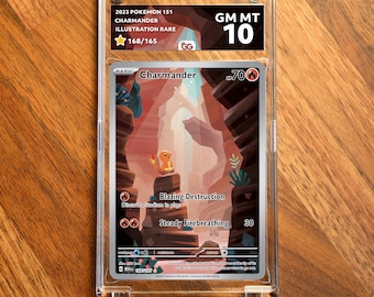 Charmander 151 Extended Frame Pokémon Graded Case | Custom Slab Display for Your Favorite Pokémon | Collector Grade Protection