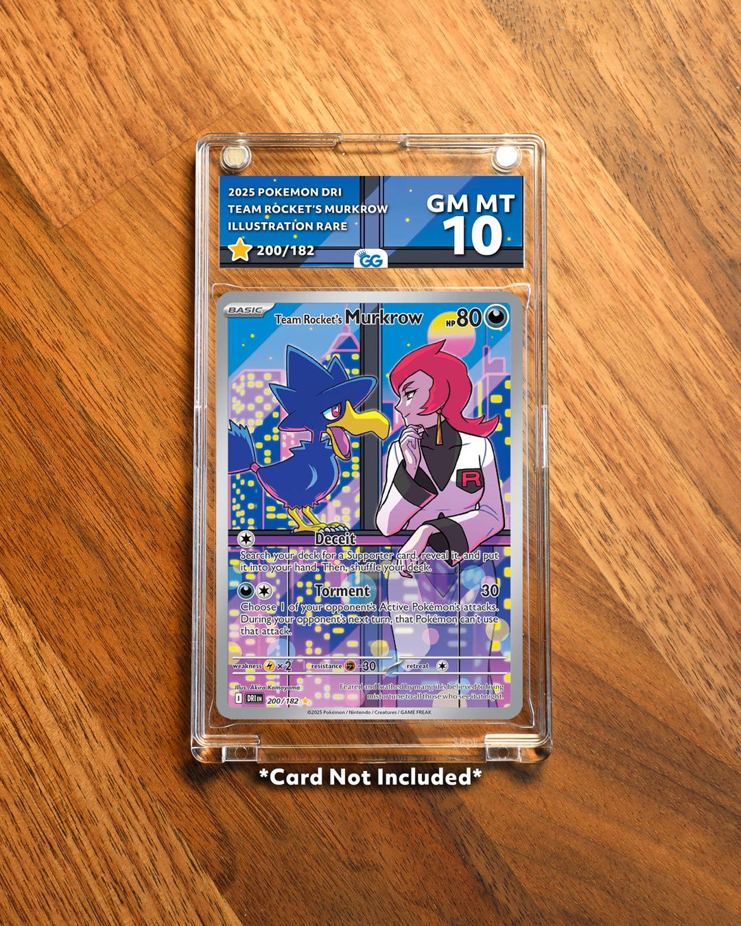 Team Rocket's Murkrow DRI Extended Frame Pokémon Graded Case