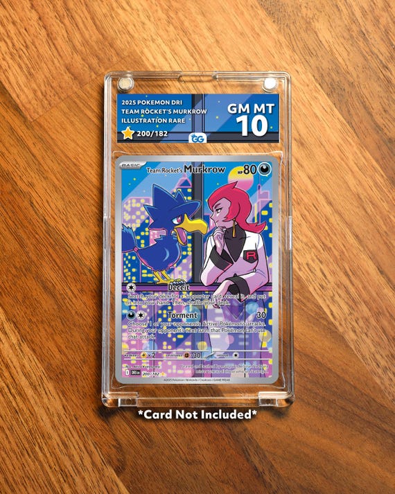 Team Rocket's Murkrow DRI Extended Frame Pokmon Graded Case | Custom Slab  Display for Your Favorite Pokmon | Collector Grade Protection - Etsy
