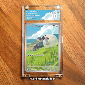 Hop's Wooloo JTG Extended Frame Pokémon Graded Case | Niestandardowy ekspozytor płytowy na Twoje ulubione Pokémony | Ochrona klasy kolekcjonerskiej
