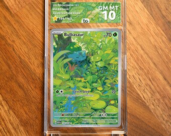 Bulbasaur 151 Extended Frame Pokémon Graded Case | Custom Slab Display for Your Favorite Pokémon | Collector Grade Protection