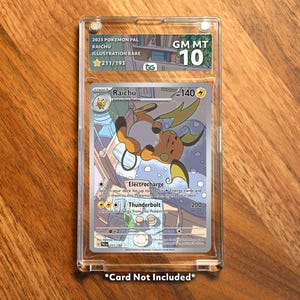 Raichu PAL Extended Frame Pokémon Graded Case | Anpassad skärm för din favorit-Pokémon | Skydd i samlarklass