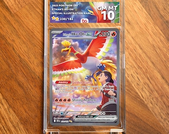 Ethan's Ho-Oh DRI Extended Frame Pokémon Graded Case | Custom Slab Display for Your Favorite Pokémon | Collector Grade Protection