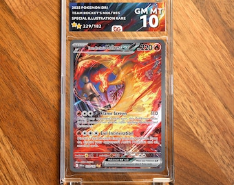 Team Rocket's Moltres DRI Extended Frame Pokémon Graded Case | Custom Slab Display for Your Favorite Pokémon | Collector Grade Protection