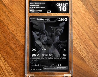Zekrom BLK Extended Frame Pokémon Graded Case | Custom Slab Display for Your Favorite Pokémon | Collector Grade Protection