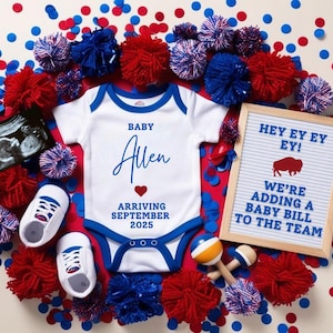 Buffalo Bills Baby Announcement, Buffalo Pregnancy Announcement, Table Breaker, Bills Mafia Football, Digital Social Media Reveal, Template