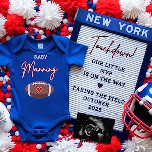 New York Giants Baby Announcement, Giants Pregnancy Announcement, New York Football, Digital Social Media Reveal, Editable Template Download
