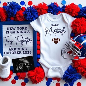 Giants Pregnancy Announcement, New York Giants Baby Announcement, New York Football, Digital Social Media Reveal, Editable Template Download