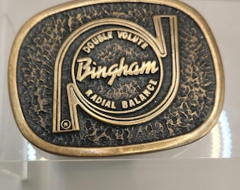1979 Viking Metal Grafics Bingham Radial Balance Belt Buckle - Bronze