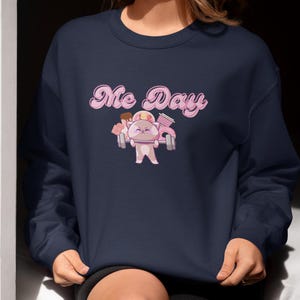 Me Day Self-Care Sweater: Stay Cozy & Cute Pullover, Oversized Pastel sweatshirt, Aesthetic crewneck, Comfy Cozy Gift for Her.