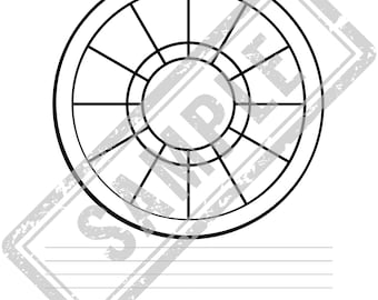 Blank Natal Charts | 7-Page Printable Pack | 12 & 13 Sign Blank Wheels, Aspect Tracker, Transit Grid, Practice, Study | Sidereal Astrology