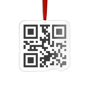 Custom QR Code Acrylic Ornament | Personalized Scanable Holiday Ornament