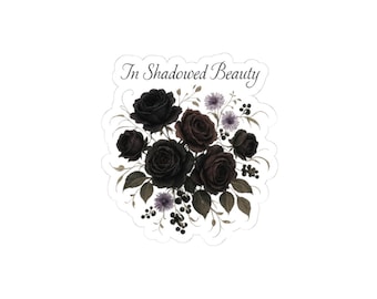 In Shadowed Beauty boeket zwarte rozen Kiss-Cut Stickers | sticker gothic bloemen