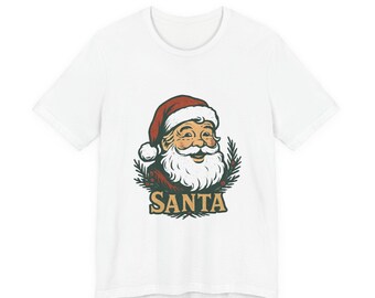 Vintage Nikolaus Kopf Weihnachten Tee | Santa T-Shirt, Retro Feiertags-Grafik