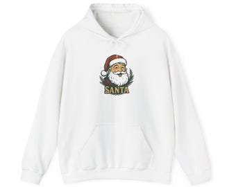 Sudadera con capucha vintage de Papá Noel / Sudadera retro navideña de Papá Noel