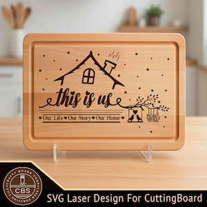 Sweet Home Cutting Board SVG file,Sweet Home Charcuterie Board For Laser Engraving, SVG Laser File.
