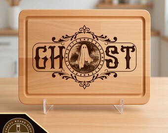Ghost Hunter Cutting Board SVG File: Laser Engraving Design (Digital Download)