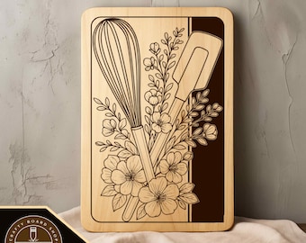 Kitchen Tools Cutting Board SVG File: Laser Engraving Design (Digital Download)