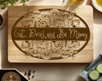 Be Merry Cutting Board SVG File: Laser Engraving Design (Digital Download)