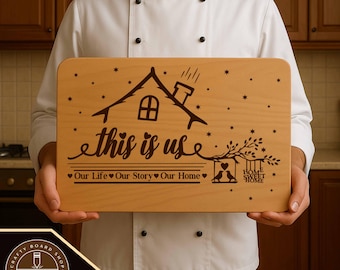 Sweet Home Cutting Board SVG File: Laser Engraving Design (Digital Download)