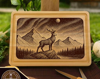 Deer Cutting Board SVG File: Laser Engraving Design (Digital Download