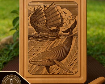 Whale Cutting Board SVG File: Laser Engraving Design (Digital Download)